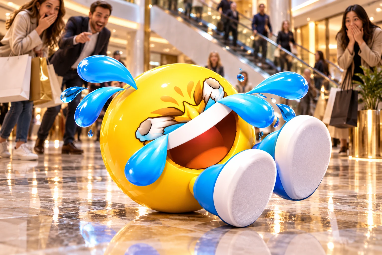 ROFL rolling on the shopping mall floor laughing